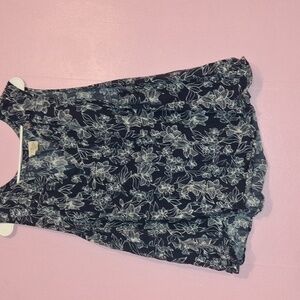 St. John's Bay Navy and White Floral Blouse